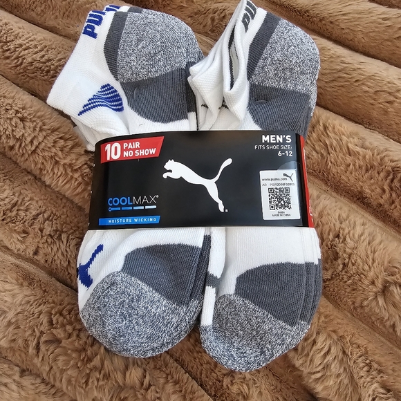 Puma No Show Cool Max Moisture Wicking Socks Men's sz 6-12 - Picture 2 of 3